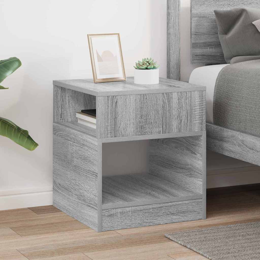 Bijzettafel Grijs Sonoma 40,5 x 40 x 45 cm Bewerkt hout is nu te koop bij PeponiXL, paradijselijk wonen!