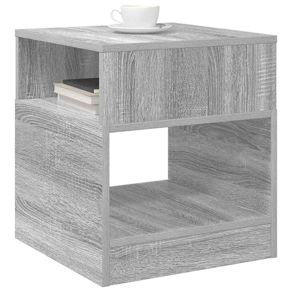 Bijzettafel 2 pcs Grijs Sonoma 40,5 x 40 x 45 cm Bewerkt hout is nu te koop bij PeponiXL, paradijselijk wonen!