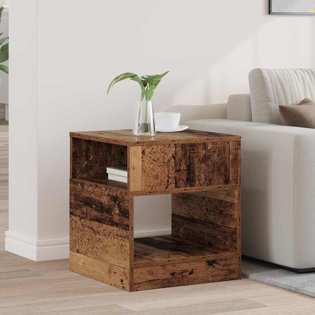 Bijzettafel Oudhout 40,5 x 40 x 45 cm Bewerkt hout is nu te koop bij PeponiXL, paradijselijk wonen!