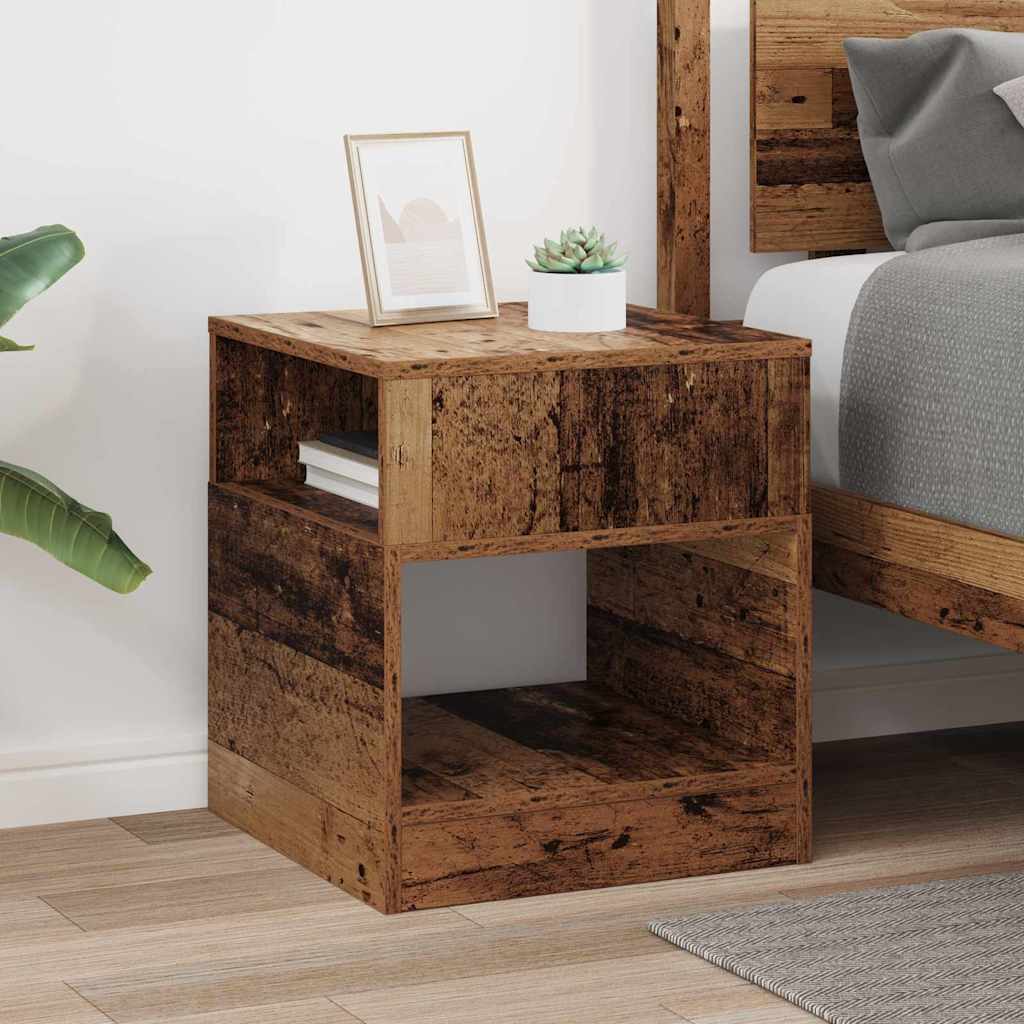Bijzettafel Oudhout 40,5 x 40 x 45 cm Bewerkt hout is nu te koop bij PeponiXL, paradijselijk wonen!