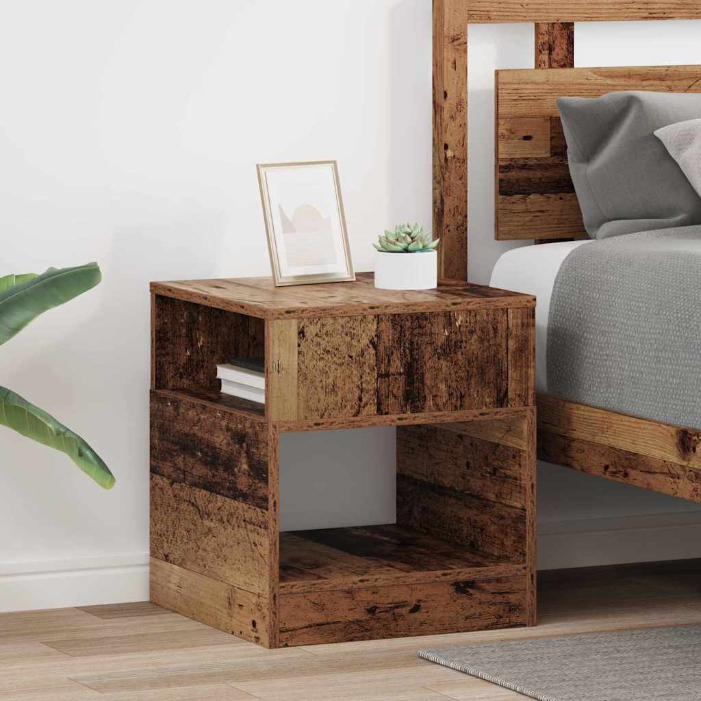 Bijzettafel 2 pcs Oudhout 40,5 x 40 x 45 cm Bewerkt hout is nu te koop bij PeponiXL, paradijselijk wonen!