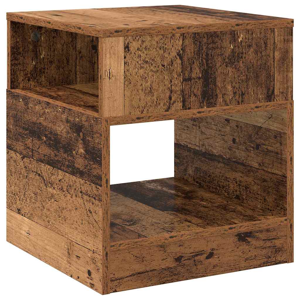 Bijzettafel 2 pcs Oudhout 40,5 x 40 x 45 cm Bewerkt hout is nu te koop bij PeponiXL, paradijselijk wonen!