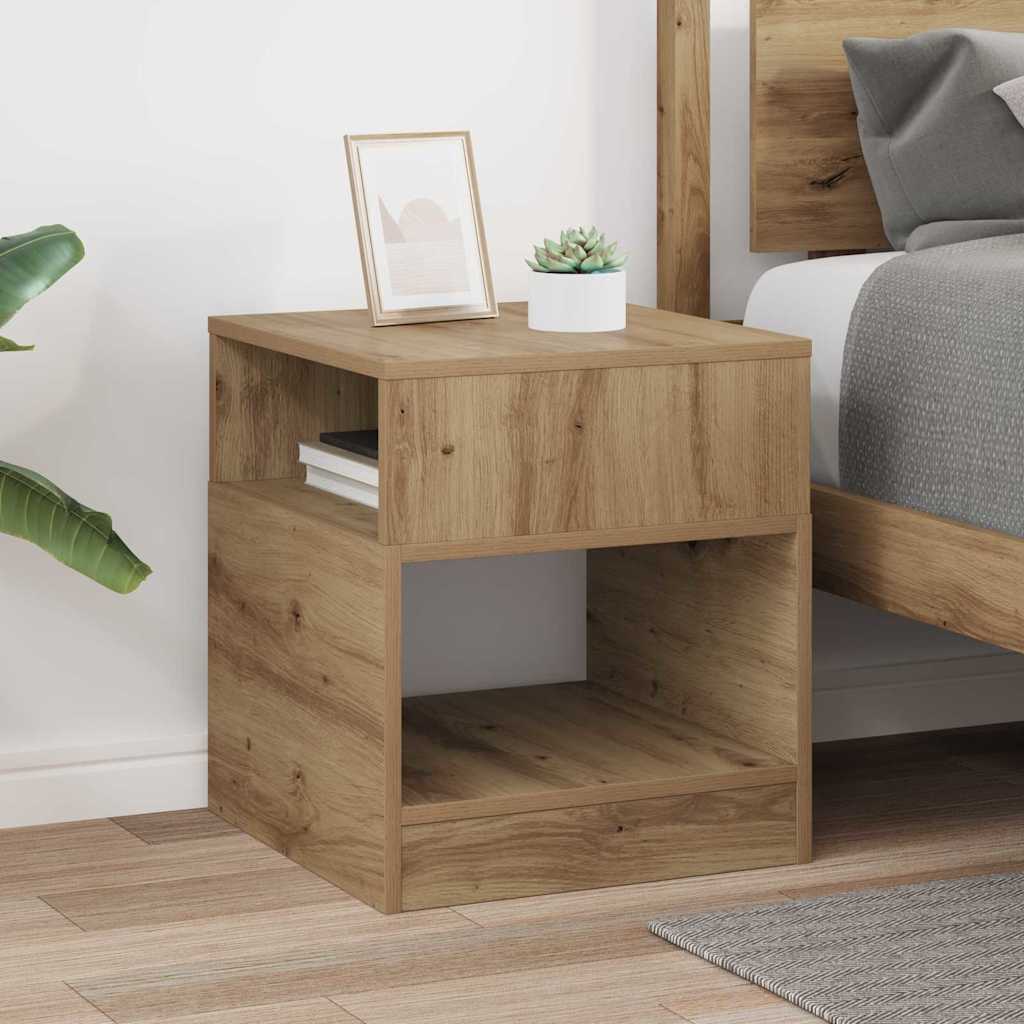 Bijzettafel Artisan Eiken 40,5 x 40 x 45 cm Bewerkt hout is nu te koop bij PeponiXL, paradijselijk wonen!