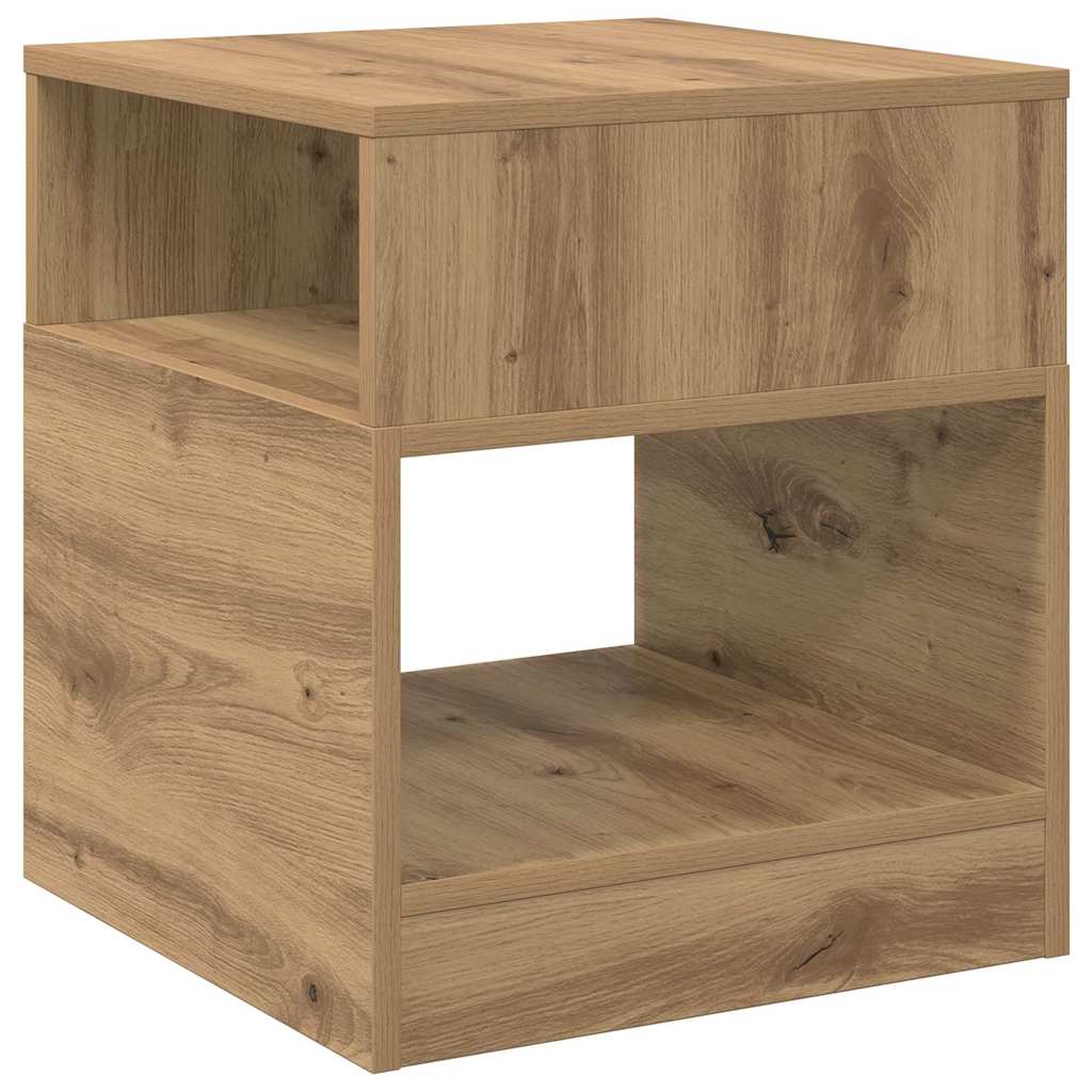 Bijzettafel Artisan Eiken 40,5 x 40 x 45 cm Bewerkt hout is nu te koop bij PeponiXL, paradijselijk wonen!