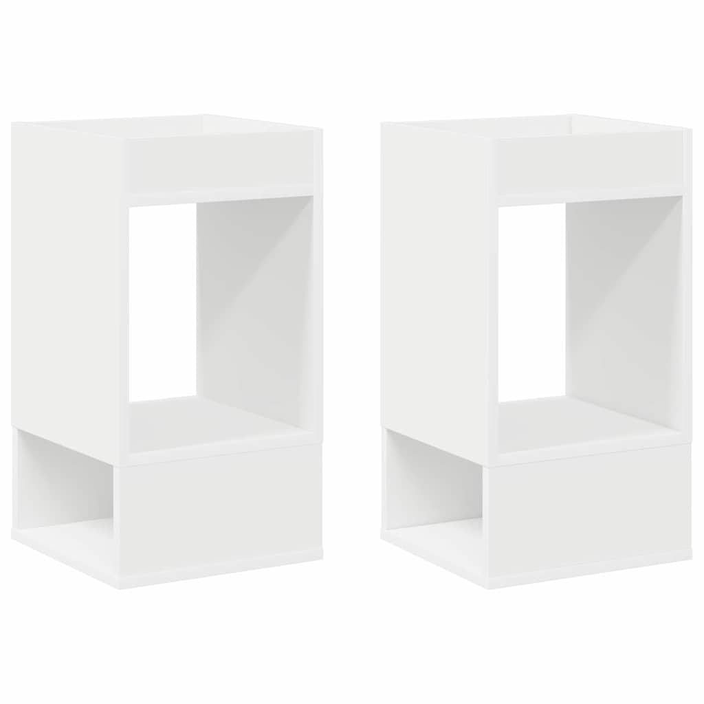 Bijzettafel 2 pcs Wit 30 x 30 x 56 cm Bewerkt hout is nu te koop bij PeponiXL, paradijselijk wonen!