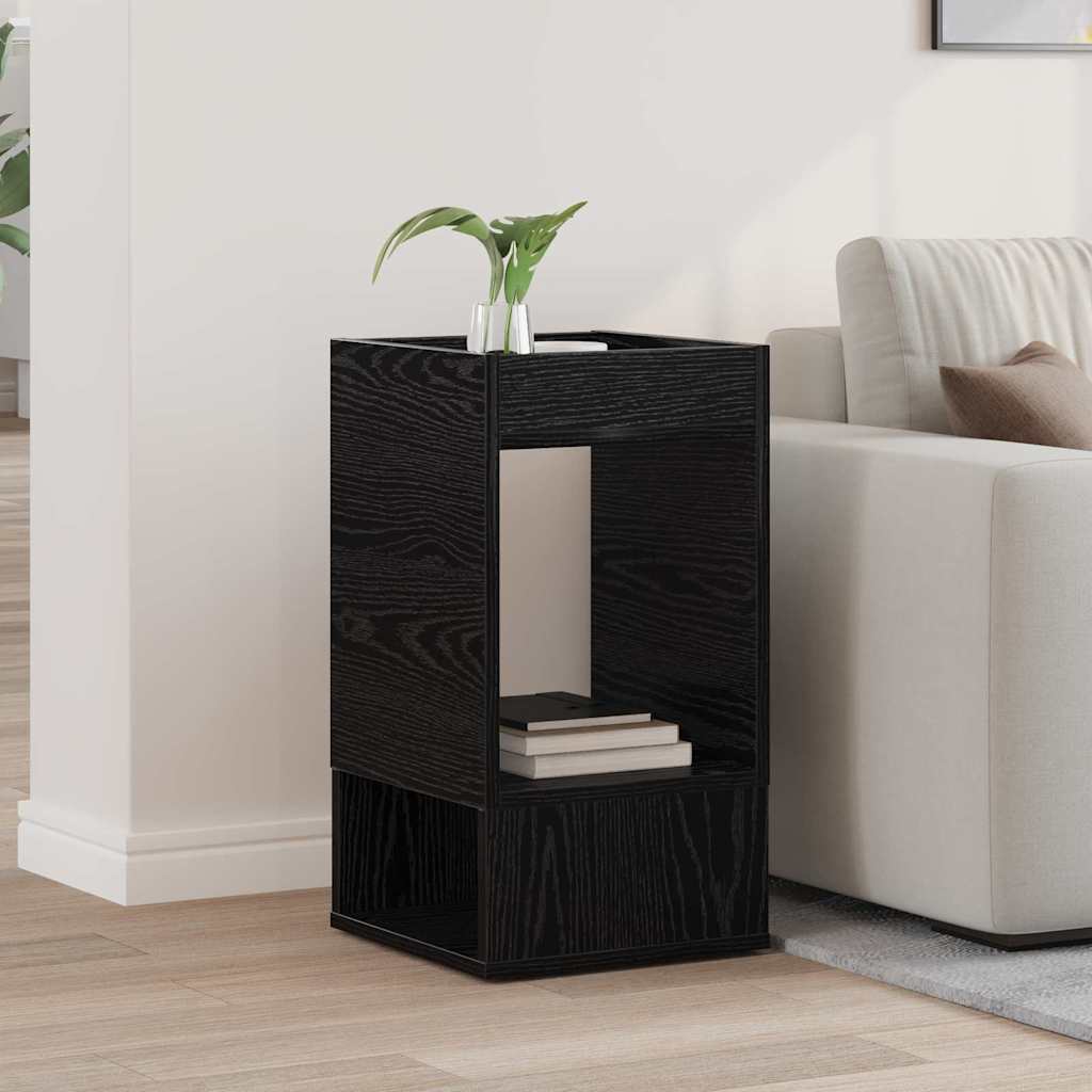 Bijzettafel Zwart Eiken 30 x 30 x 56 cm Bewerkt hout is nu te koop bij PeponiXL, paradijselijk wonen!