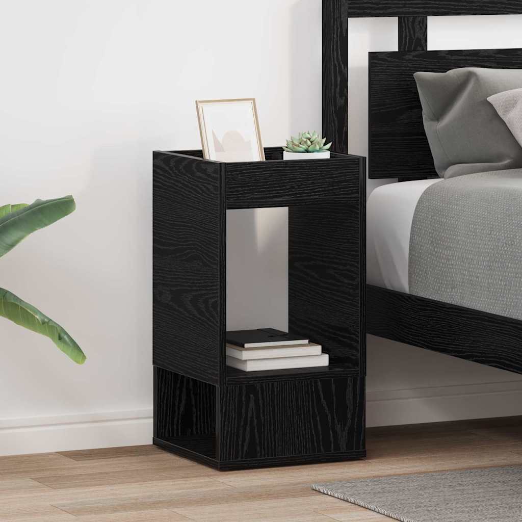 Bijzettafel 2 pcs Zwart Eiken 30 x 30 x 56 cm Bewerkt hout is nu te koop bij PeponiXL, paradijselijk wonen!
