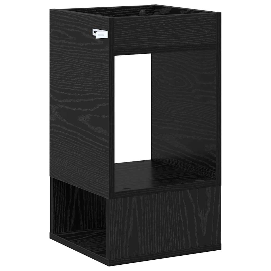 Bijzettafel 2 pcs Zwart Eiken 30 x 30 x 56 cm Bewerkt hout is nu te koop bij PeponiXL, paradijselijk wonen!