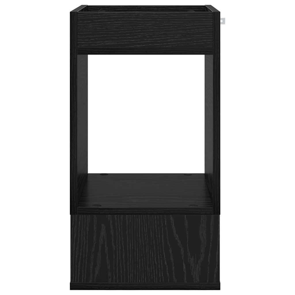 Bijzettafel 2 pcs Zwart Eiken 30 x 30 x 56 cm Bewerkt hout is nu te koop bij PeponiXL, paradijselijk wonen!
