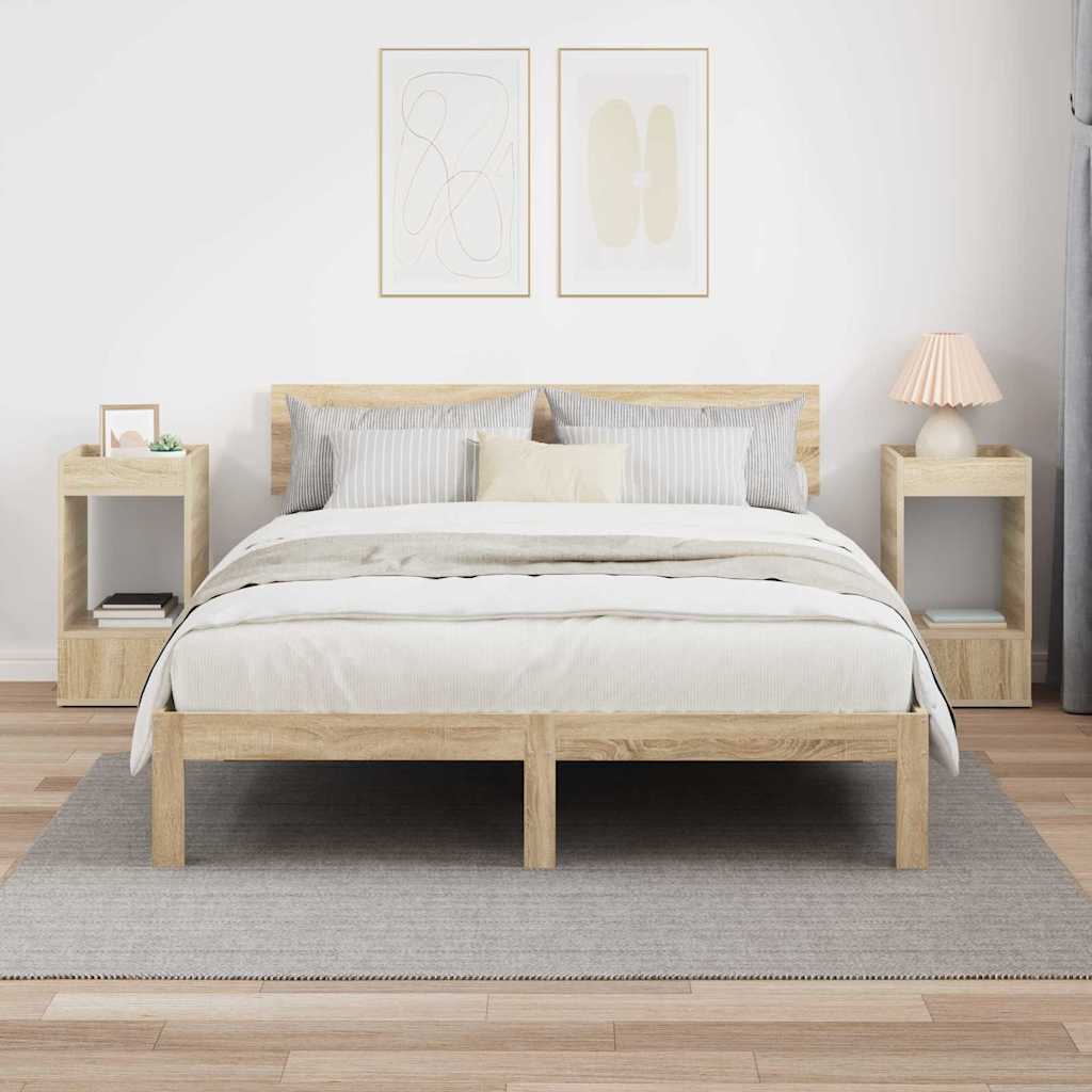 Bijzettafel 2 pcs Sonoma Eiken 30 x 30 x 56 cm Bewerkt hout is nu te koop bij PeponiXL, paradijselijk wonen!