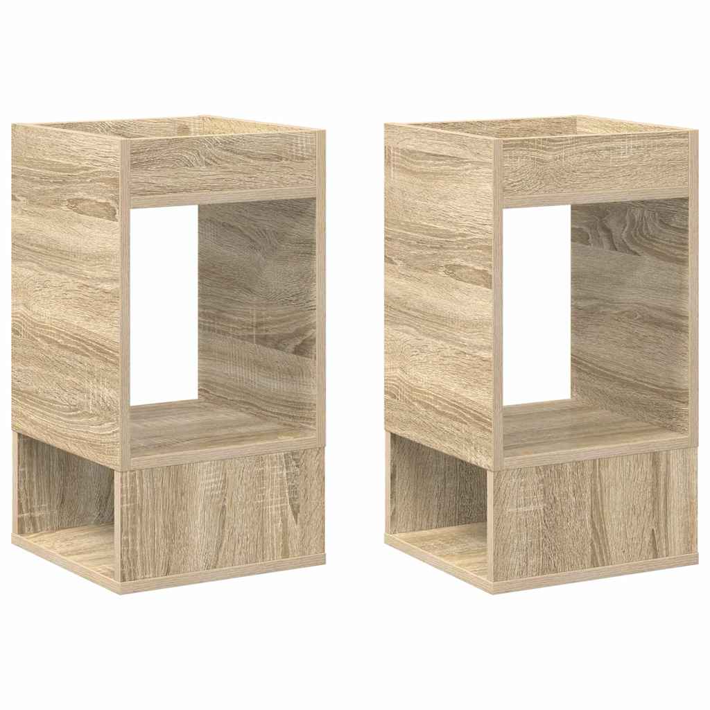 Bijzettafel 2 pcs Sonoma Eiken 30 x 30 x 56 cm Bewerkt hout is nu te koop bij PeponiXL, paradijselijk wonen!