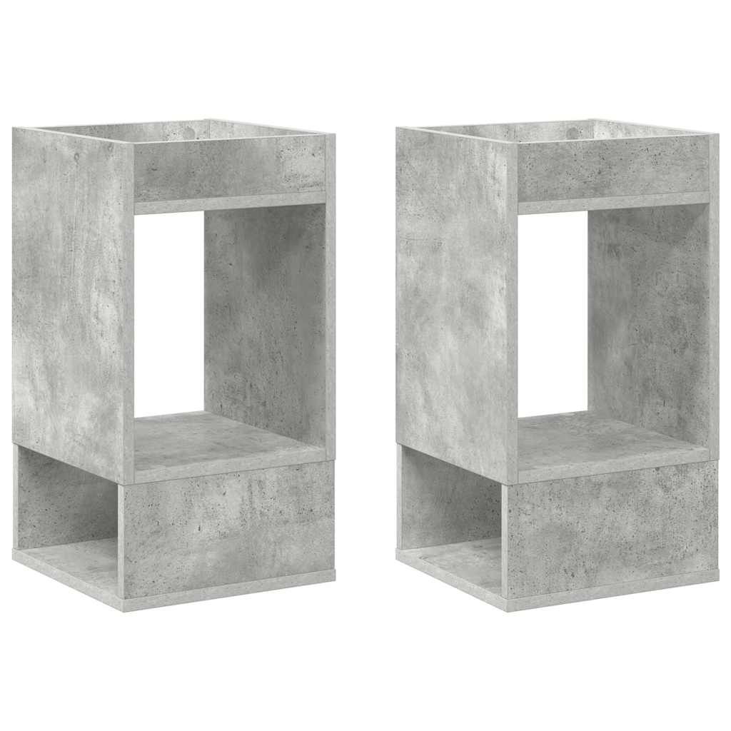 Bijzettafel 2 pcs Beton Grijs 30 x 30 x 56 cm Bewerkt hout is nu te koop bij PeponiXL, paradijselijk wonen!