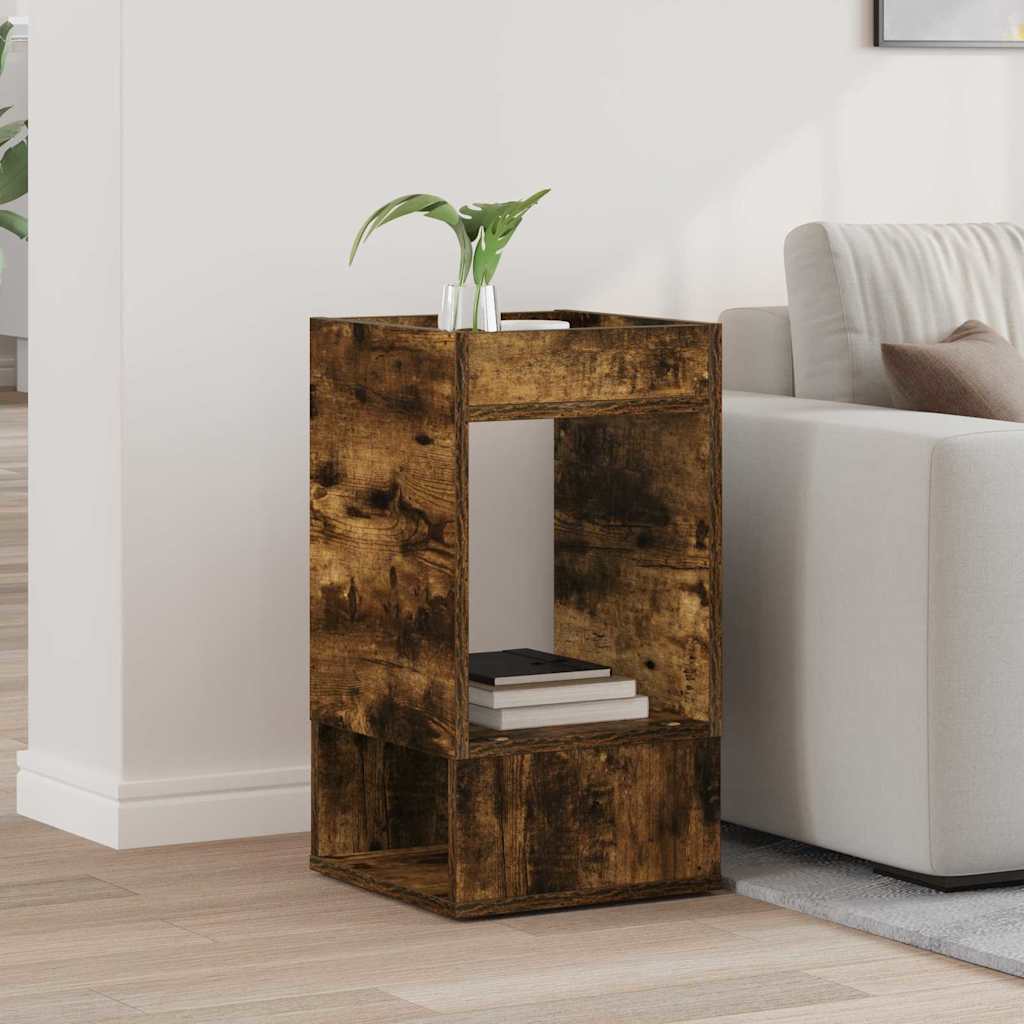 Bijzettafel Gerookt eiken 30 x 30 x 56 cm Bewerkt hout is nu te koop bij PeponiXL, paradijselijk wonen!