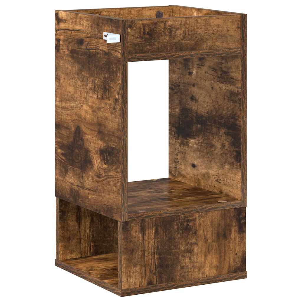 Bijzettafel Gerookt eiken 30 x 30 x 56 cm Bewerkt hout is nu te koop bij PeponiXL, paradijselijk wonen!
