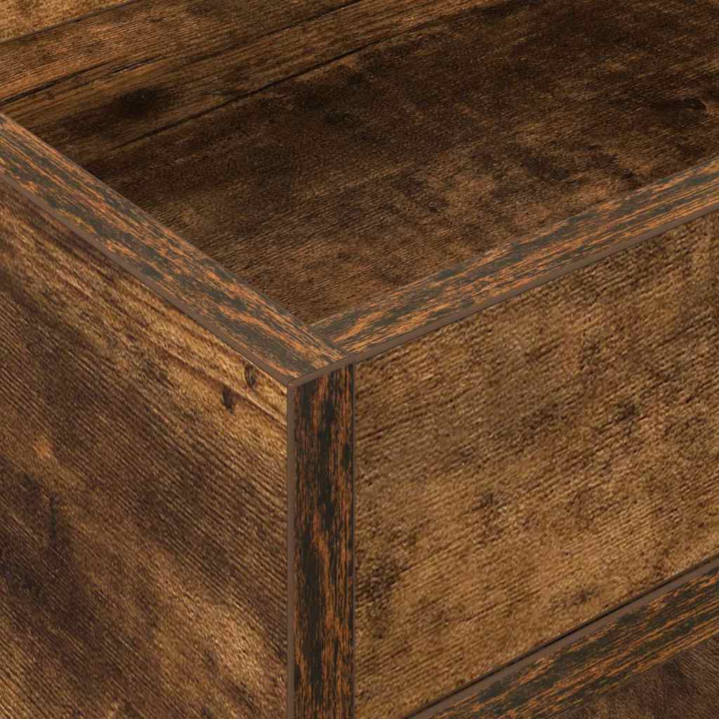 Bijzettafel 2 pcs Gerookt eiken 30 x 30 x 56 cm Bewerkt hout is nu te koop bij PeponiXL, paradijselijk wonen!