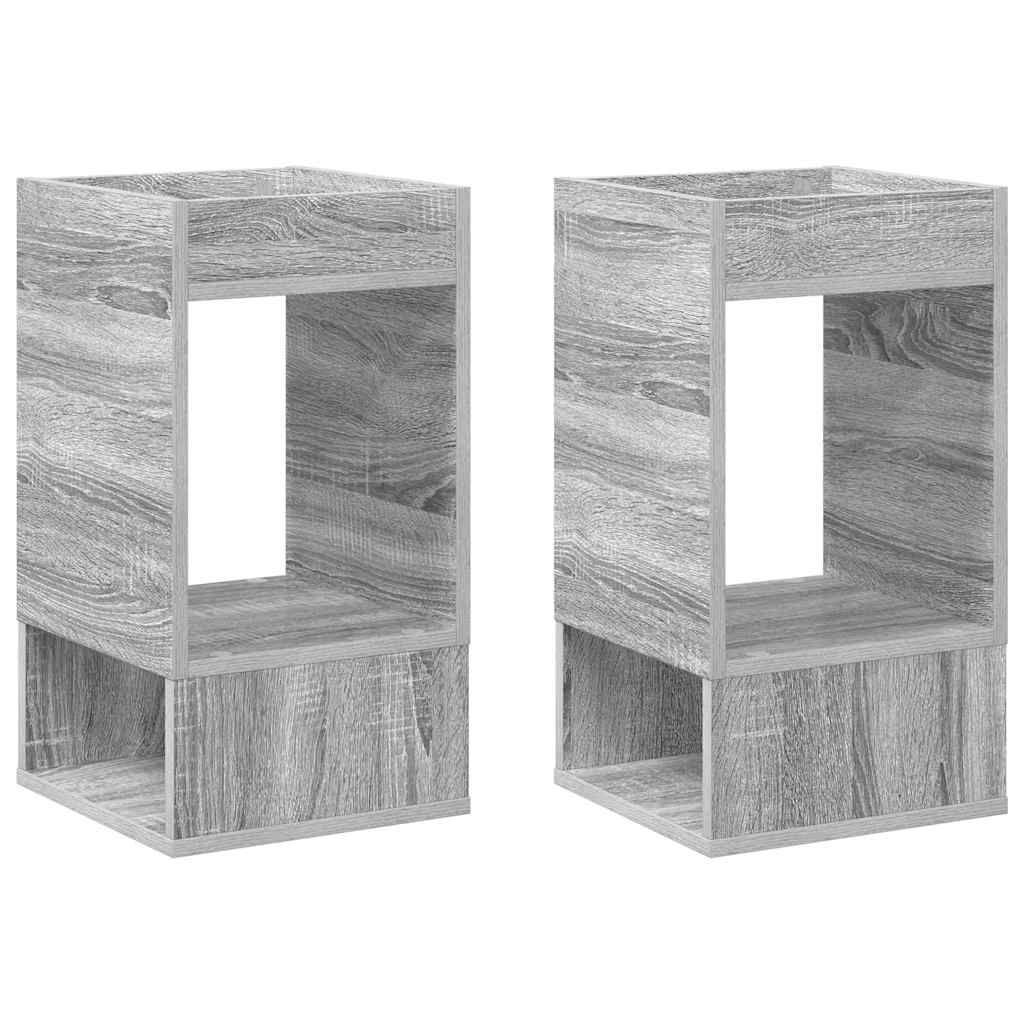 Bijzettafel 2 pcs Grijs Sonoma 30 x 30 x 56 cm Bewerkt hout is nu te koop bij PeponiXL, paradijselijk wonen!