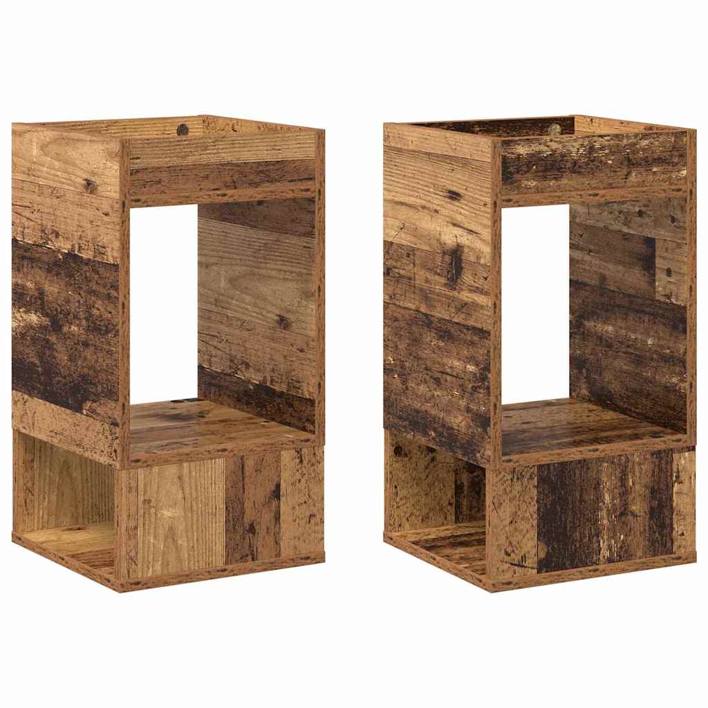 Bijzettafel 2 pcs Oudhout 30 x 30 x 56 cm Bewerkt hout is nu te koop bij PeponiXL, paradijselijk wonen!