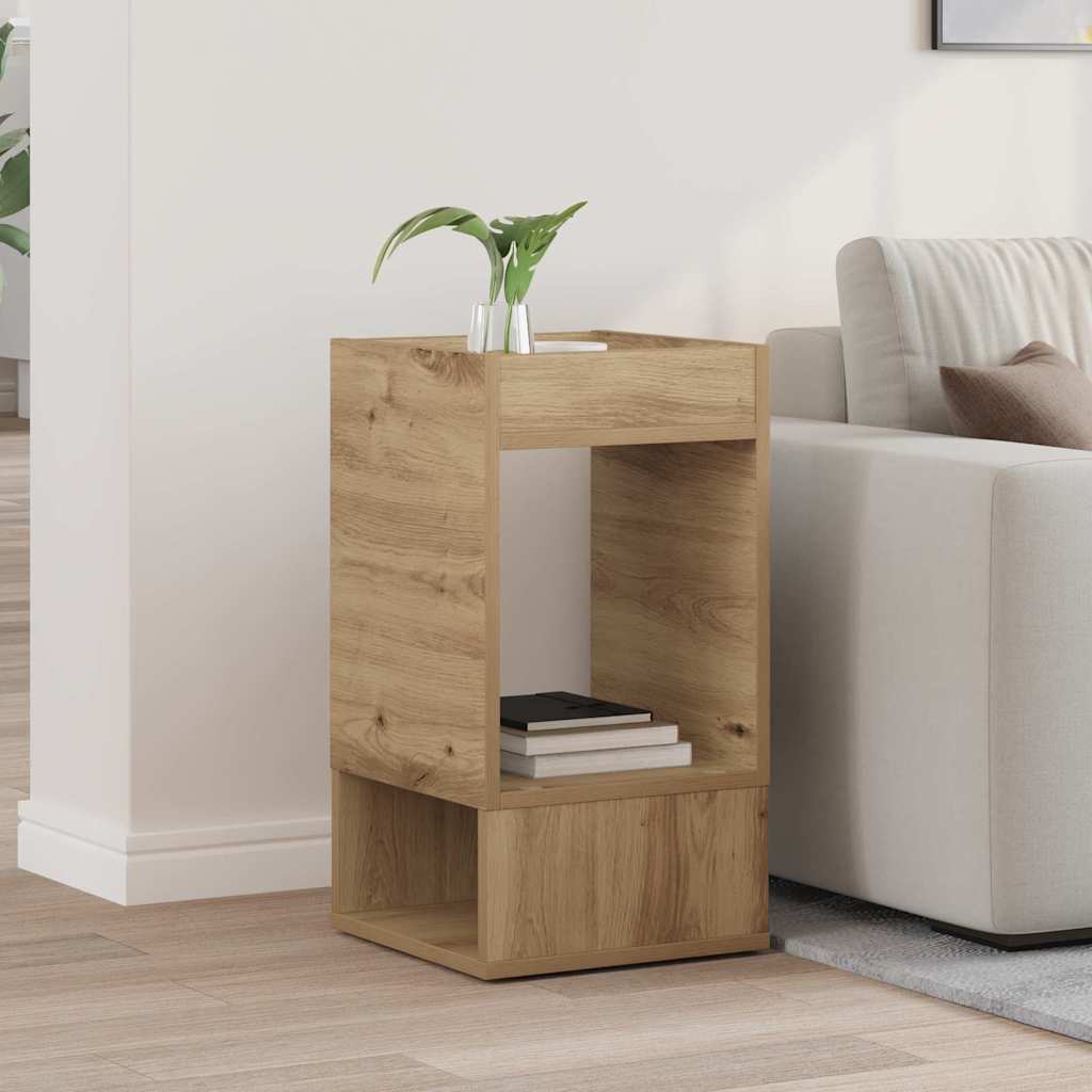 Bijzettafel Artisan Eiken 30 x 30 x 56 cm Bewerkt hout is nu te koop bij PeponiXL, paradijselijk wonen!