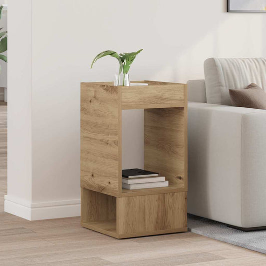 Bijzettafel Artisan Eiken 30 x 30 x 56 cm Bewerkt hout is nu te koop bij PeponiXL, paradijselijk wonen!