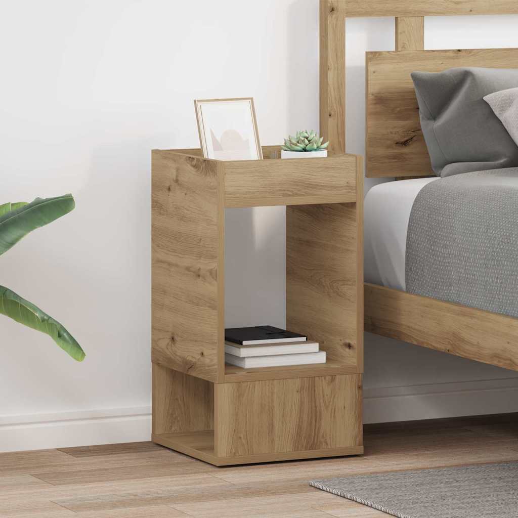 Bijzettafel 2 pcs Artisan Eiken 30 x 30 x 56 cm Bewerkt hout is nu te koop bij PeponiXL, paradijselijk wonen!