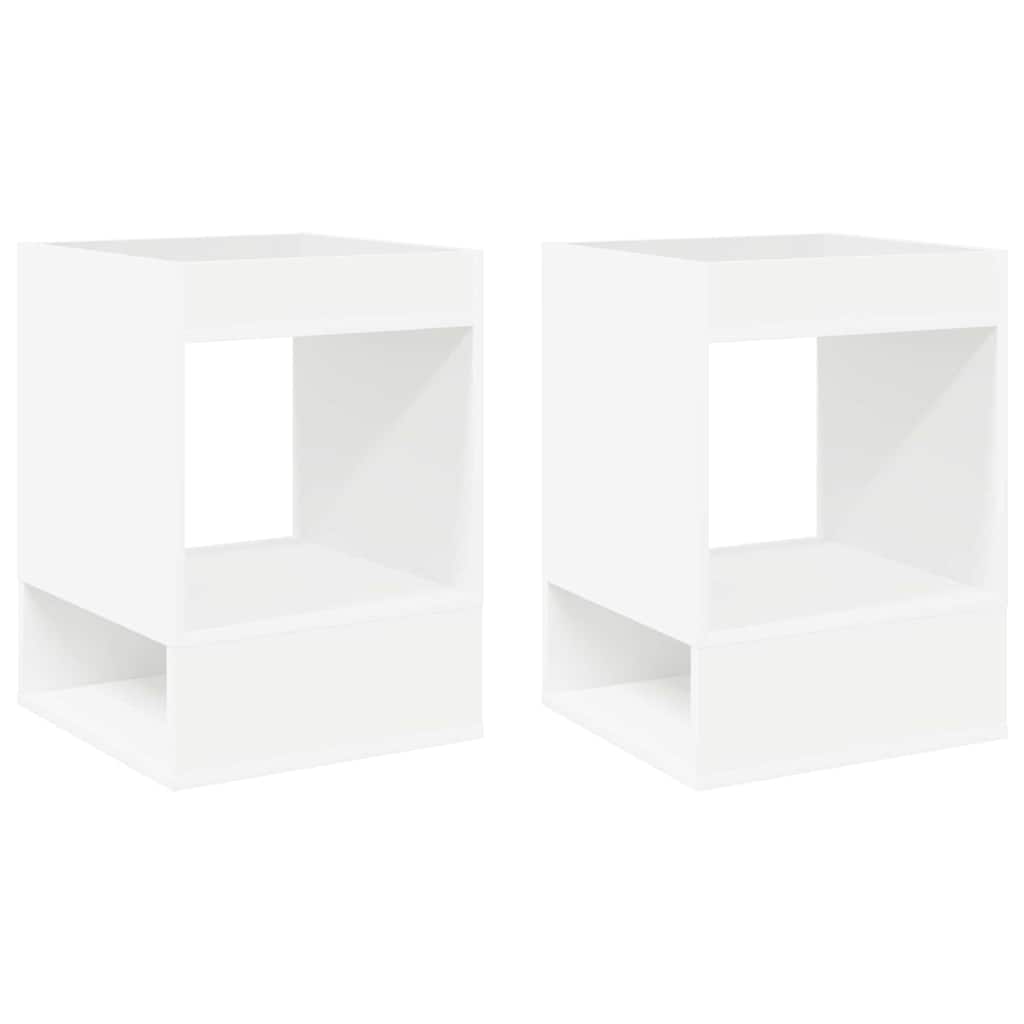Bijzettafel 2 pcs Wit 40 x 40 x 56 cm Bewerkt hout is nu te koop bij PeponiXL, paradijselijk wonen!