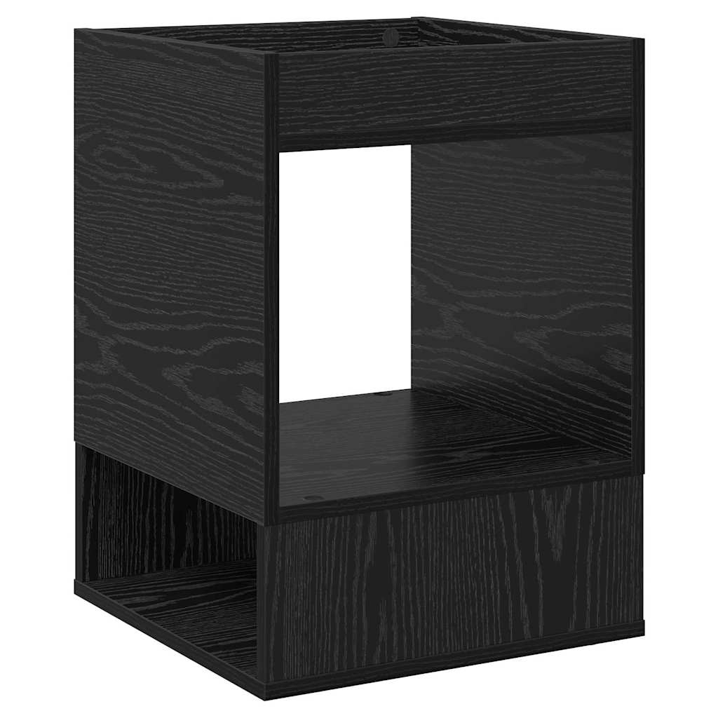 Bijzettafel Zwart Eiken 40 x 40 x 56 cm Bewerkt hout is nu te koop bij PeponiXL, paradijselijk wonen!