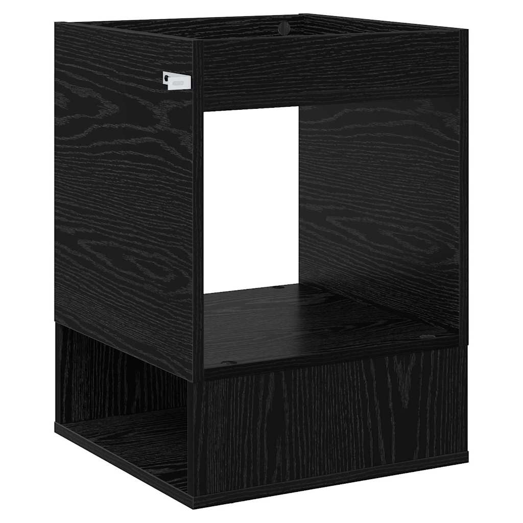 Bijzettafel 2 pcs Zwart Eiken 40 x 40 x 56 cm Bewerkt hout is nu te koop bij PeponiXL, paradijselijk wonen!