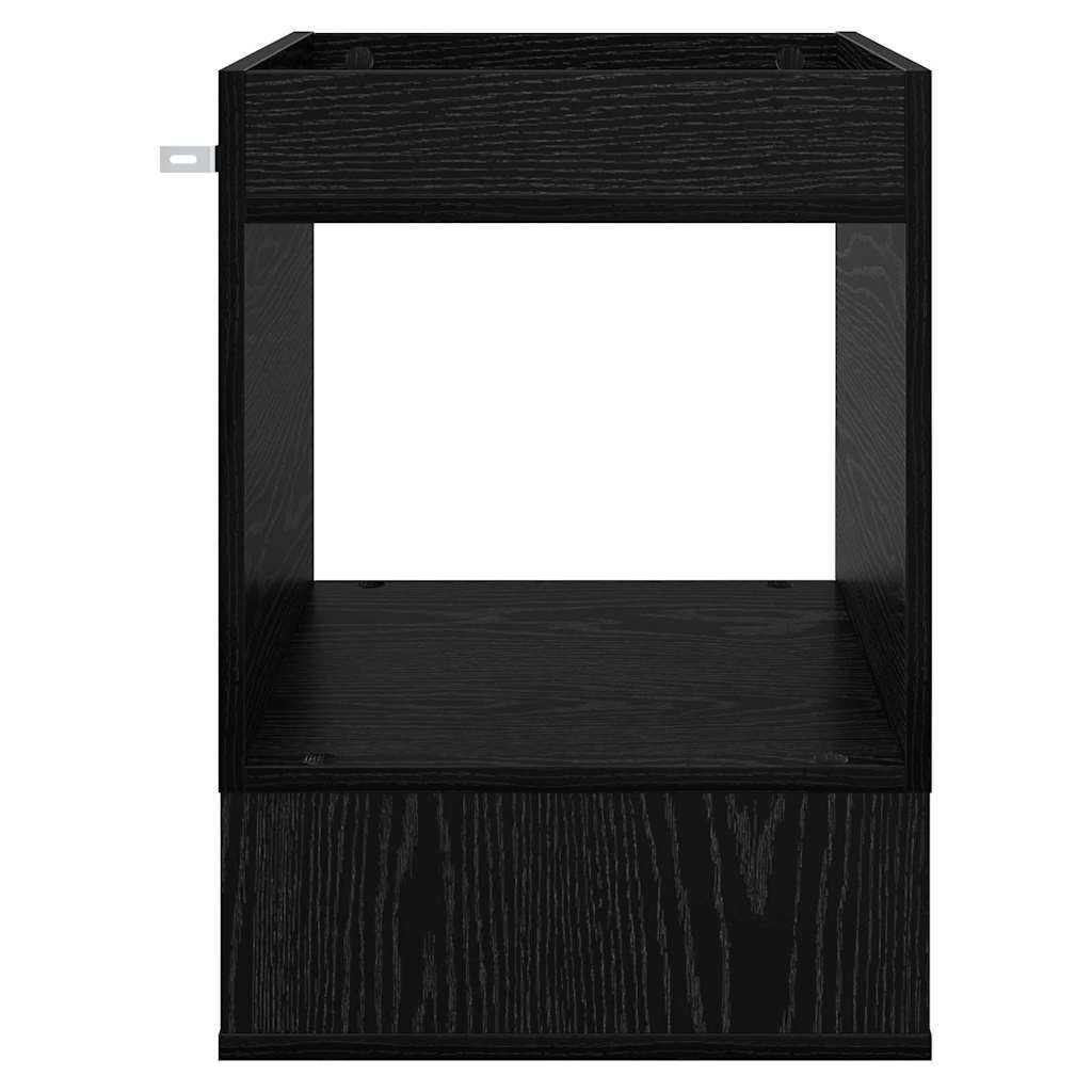 Bijzettafel 2 pcs Zwart Eiken 40 x 40 x 56 cm Bewerkt hout is nu te koop bij PeponiXL, paradijselijk wonen!