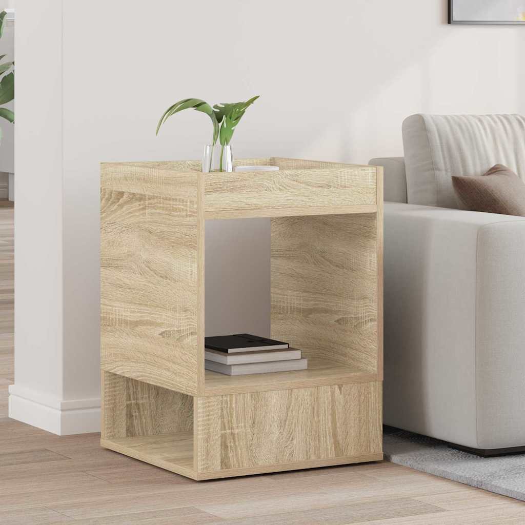 Bijzettafel Sonoma Eiken 40 x 40 x 56 cm Bewerkt hout is nu te koop bij PeponiXL, paradijselijk wonen!