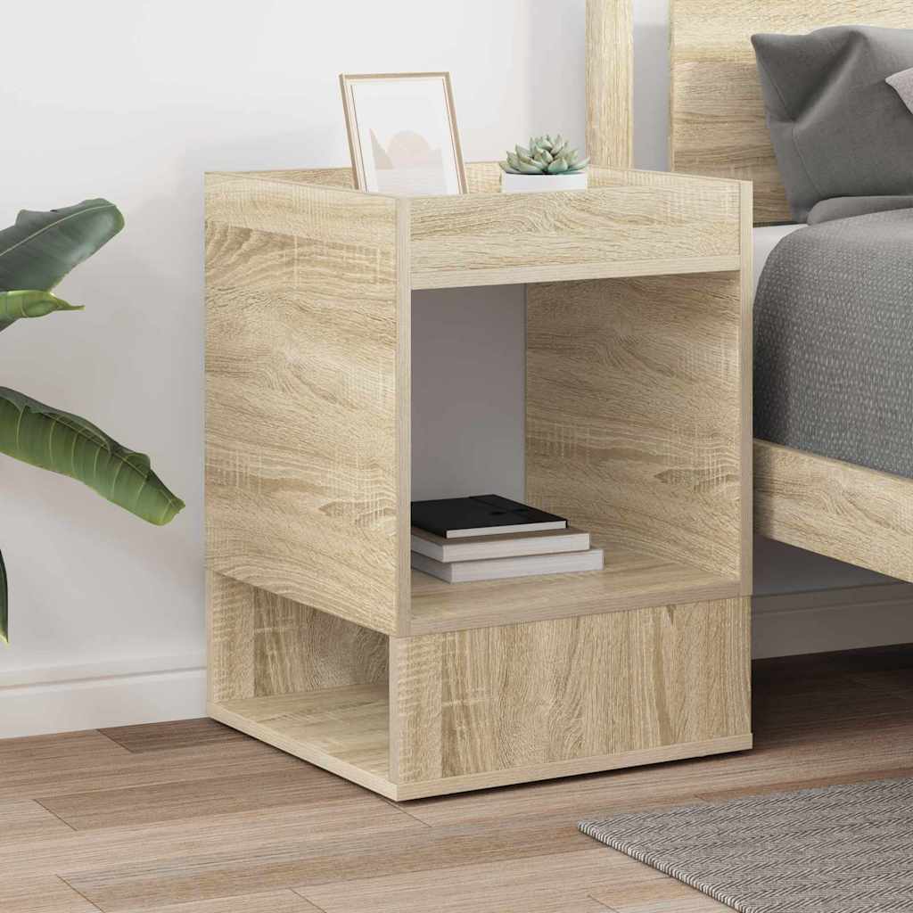 Bijzettafel Sonoma Eiken 40 x 40 x 56 cm Bewerkt hout is nu te koop bij PeponiXL, paradijselijk wonen!