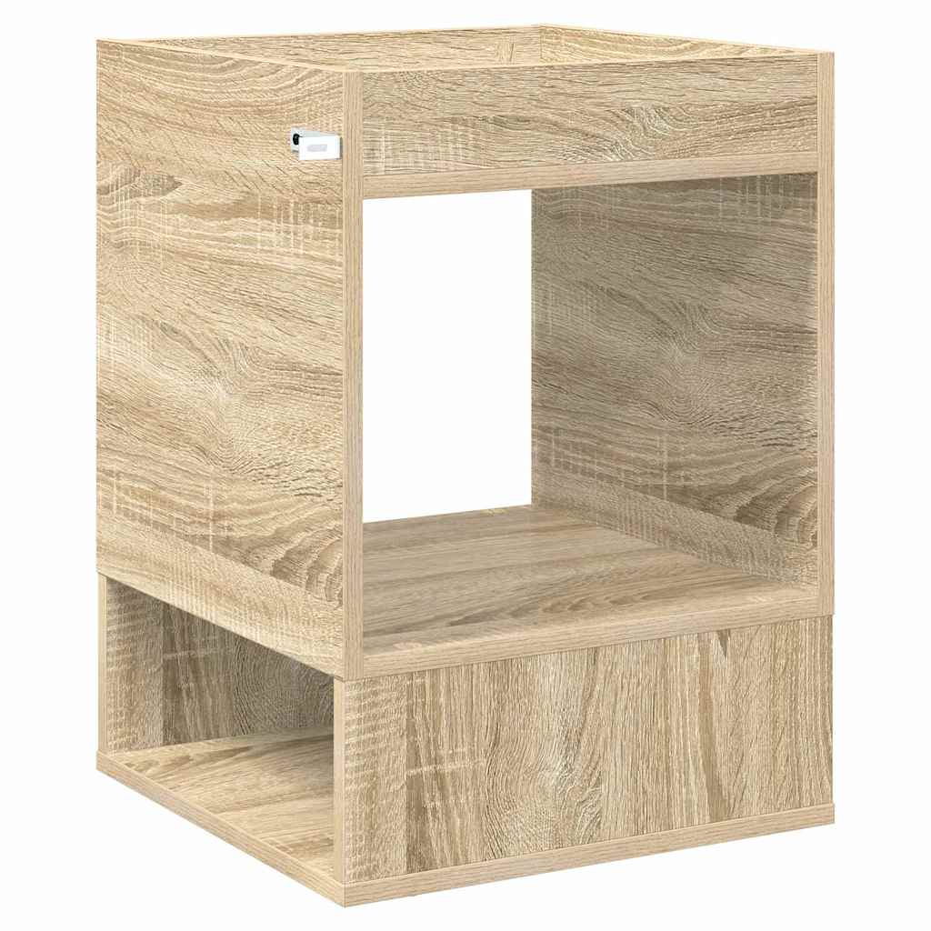 Bijzettafel Sonoma Eiken 40 x 40 x 56 cm Bewerkt hout is nu te koop bij PeponiXL, paradijselijk wonen!