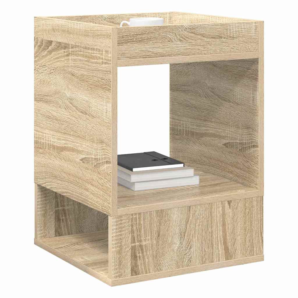 Bijzettafel Sonoma Eiken 40 x 40 x 56 cm Bewerkt hout is nu te koop bij PeponiXL, paradijselijk wonen!