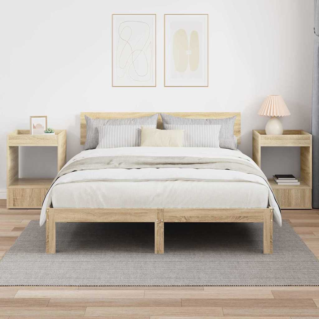Bijzettafel 2 pcs Sonoma Eiken 40 x 40 x 56 cm Bewerkt hout is nu te koop bij PeponiXL, paradijselijk wonen!
