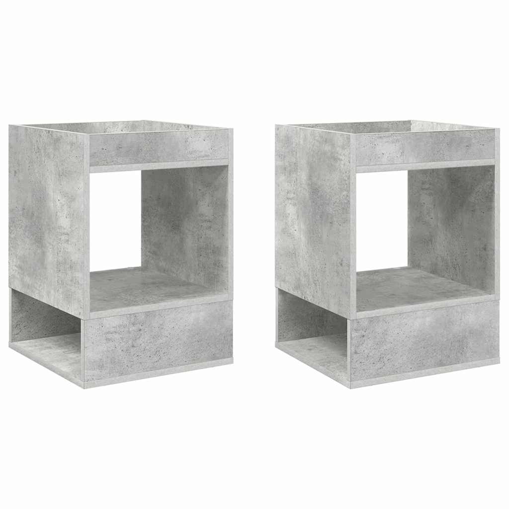 Bijzettafel 2 pcs Beton Grijs 40 x 40 x 56 cm Bewerkt hout is nu te koop bij PeponiXL, paradijselijk wonen!