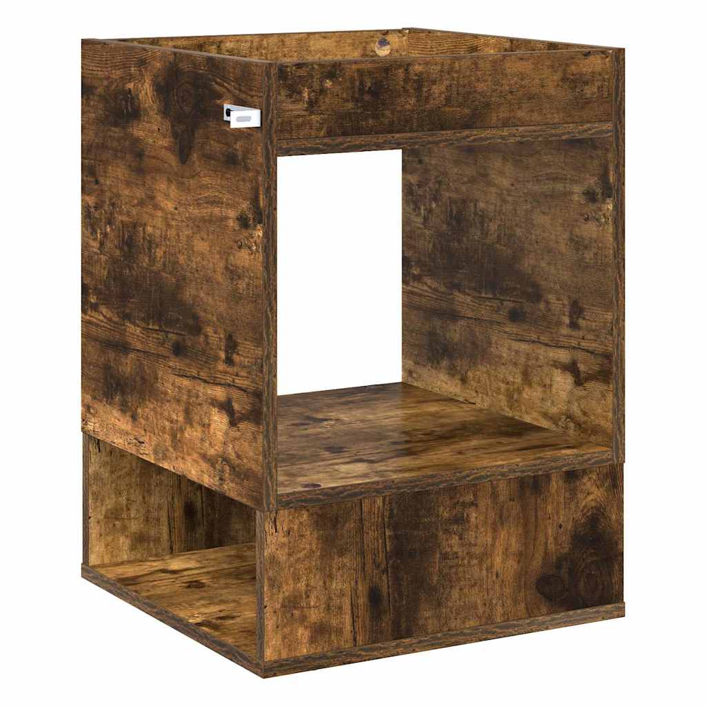 Bijzettafel Gerookt eiken 40 x 40 x 56 cm Bewerkt hout is nu te koop bij PeponiXL, paradijselijk wonen!