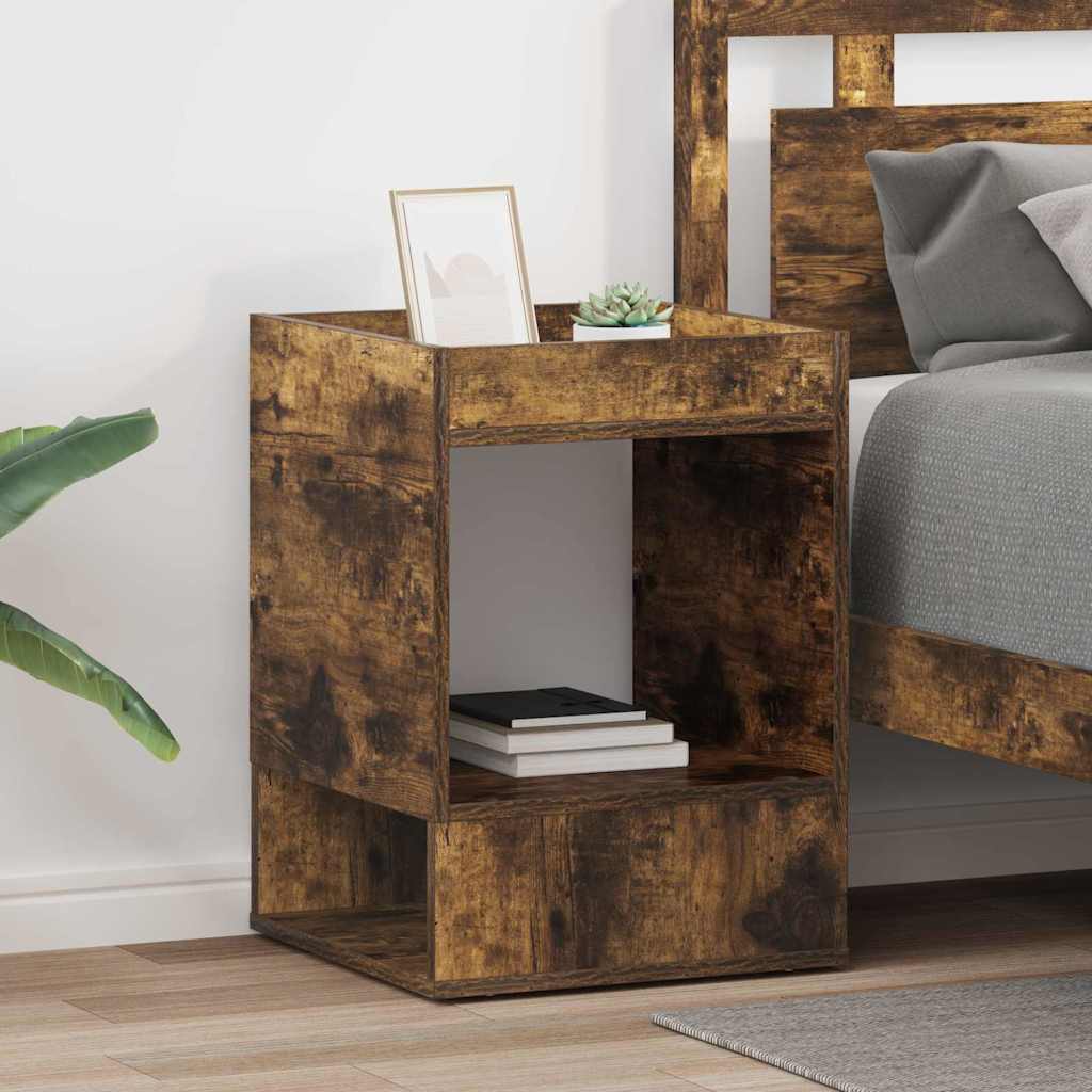 Bijzettafel 2 pcs Gerookt eiken 40 x 40 x 56 cm Bewerkt hout is nu te koop bij PeponiXL, paradijselijk wonen!