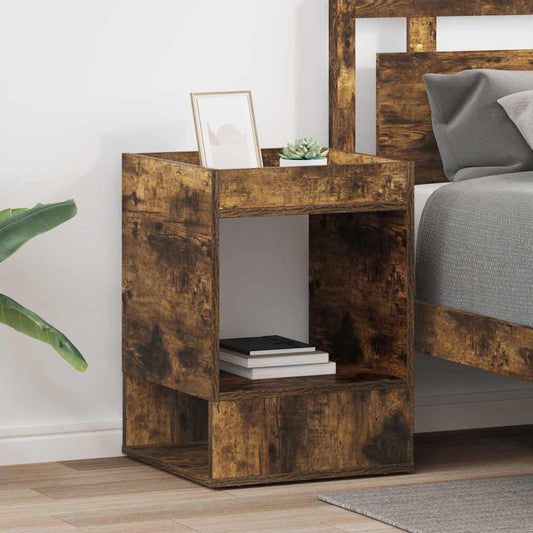 Bijzettafel 2 pcs Gerookt eiken 40 x 40 x 56 cm Bewerkt hout is nu te koop bij PeponiXL, paradijselijk wonen!