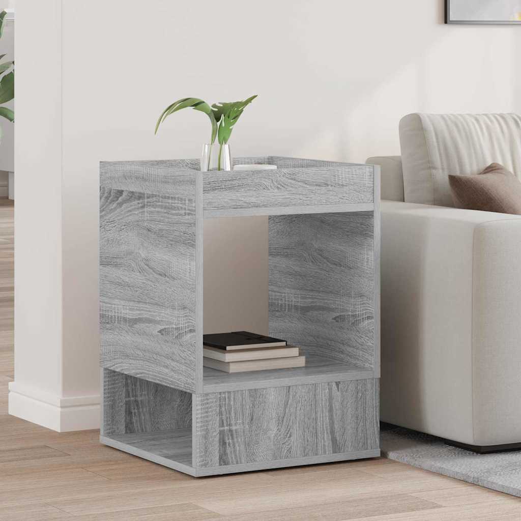 Bijzettafel Grijs Sonoma 40 x 40 x 56 cm Bewerkt hout is nu te koop bij PeponiXL, paradijselijk wonen!