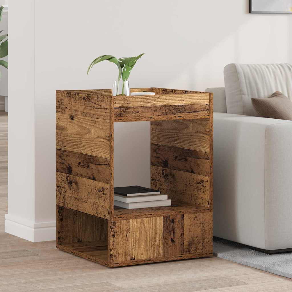 Bijzettafel Oudhout 40 x 40 x 56 cm Bewerkt hout is nu te koop bij PeponiXL, paradijselijk wonen!