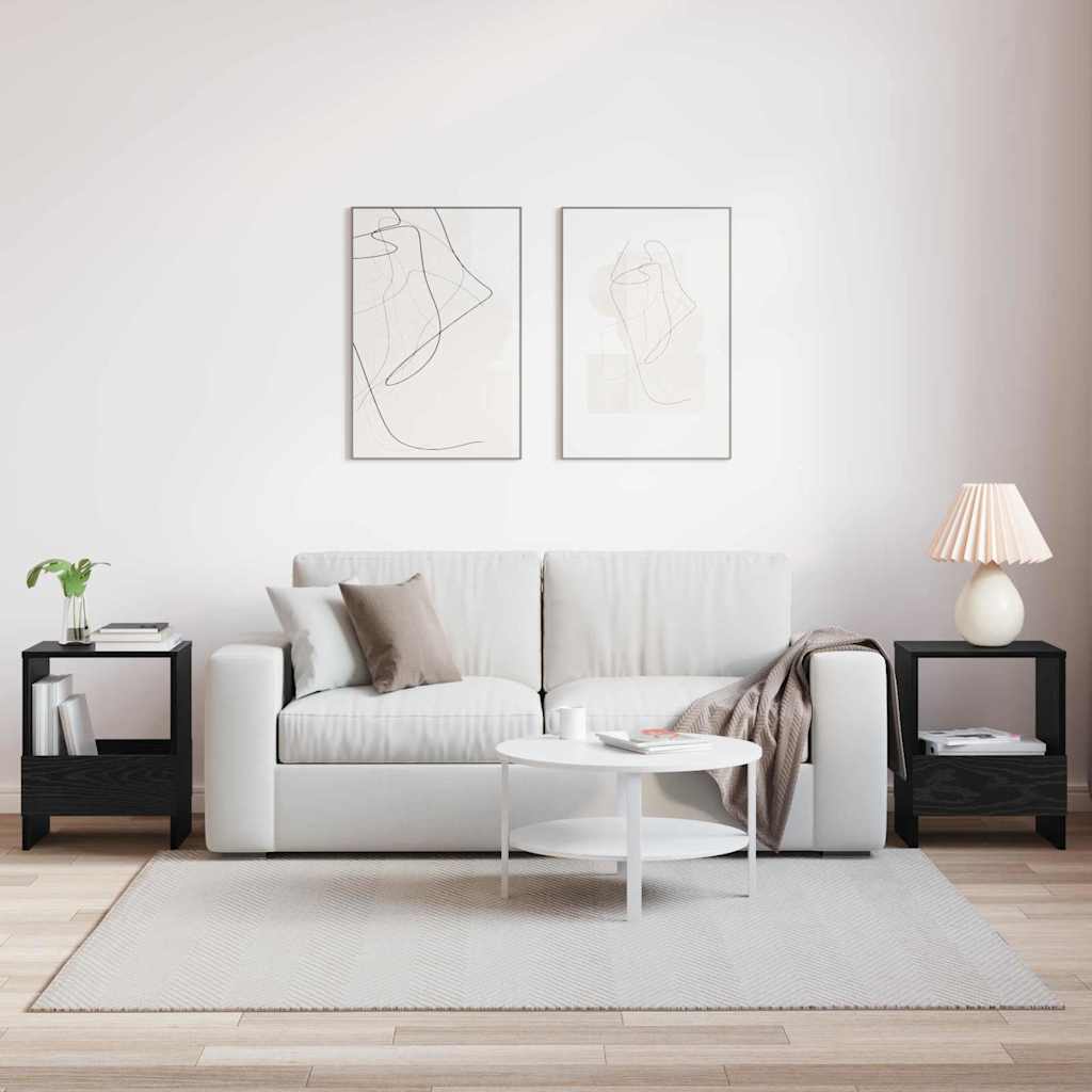 Tijdschrift Rek 2 pcs Zwart Eiken 35 x 30 x 45 cm is nu te koop bij PeponiXL, paradijselijk wonen!