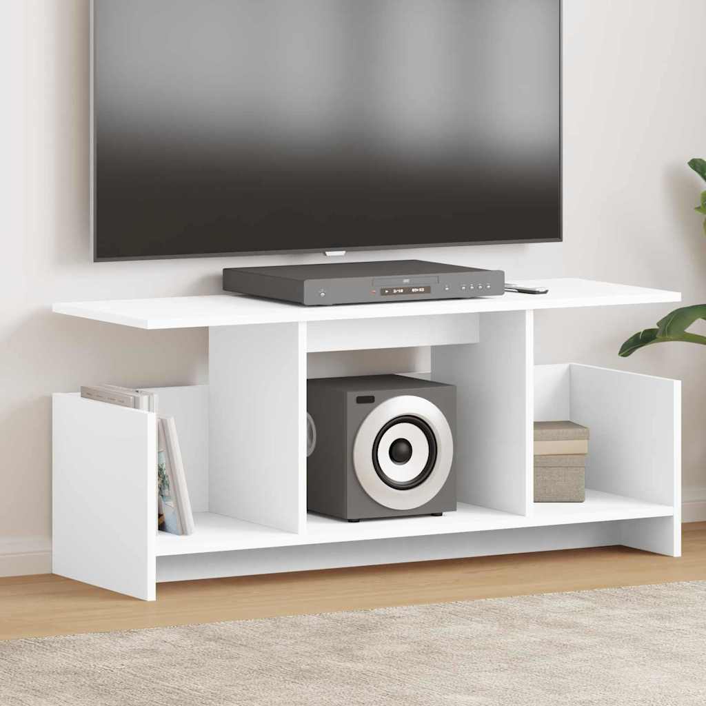 TV-standaard Wit 102 x 35 x 45 cm Bewerkt hout is nu te koop bij PeponiXL, paradijselijk wonen!