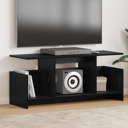 TV-standaard Zwart Eiken 102 x 35 x 45 cm Bewerkt hout is nu te koop bij PeponiXL, paradijselijk wonen!