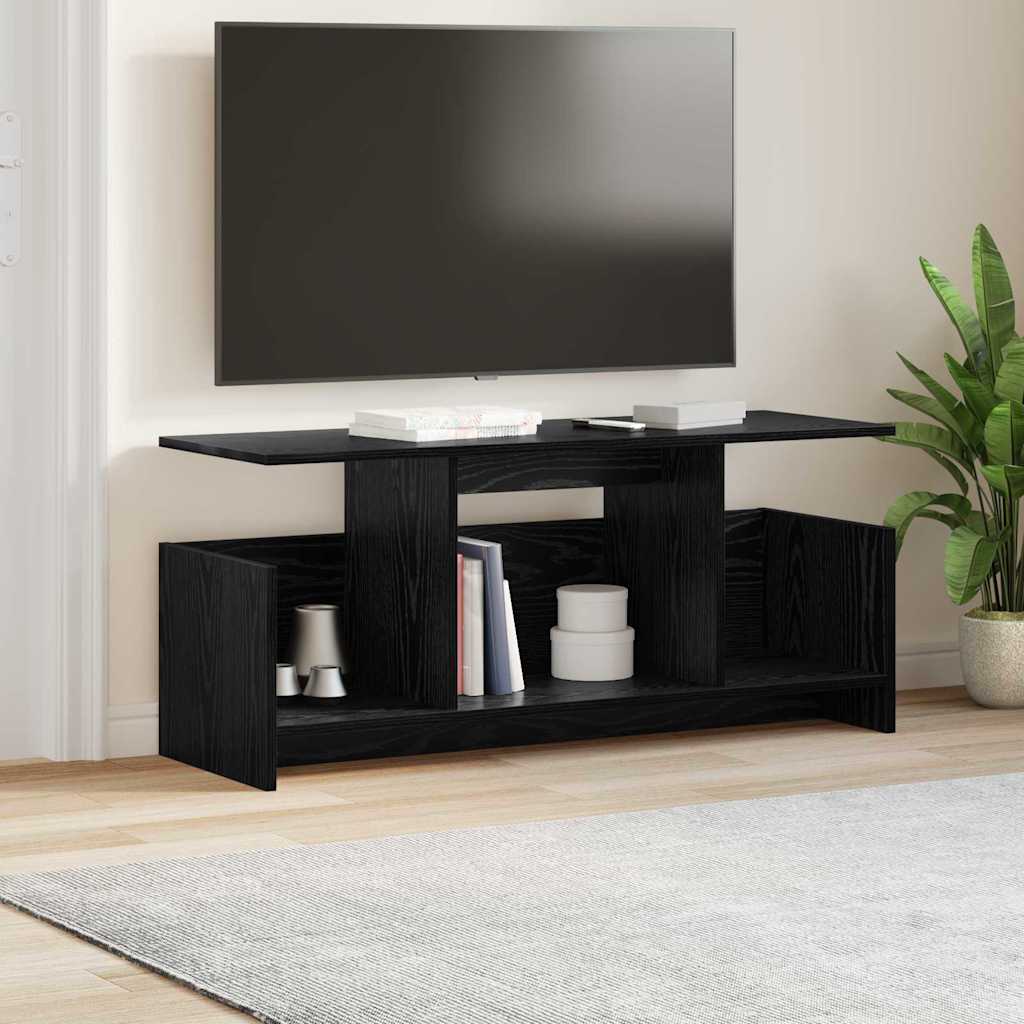 TV-standaard Zwart Eiken 102 x 35 x 45 cm Bewerkt hout is nu te koop bij PeponiXL, paradijselijk wonen!