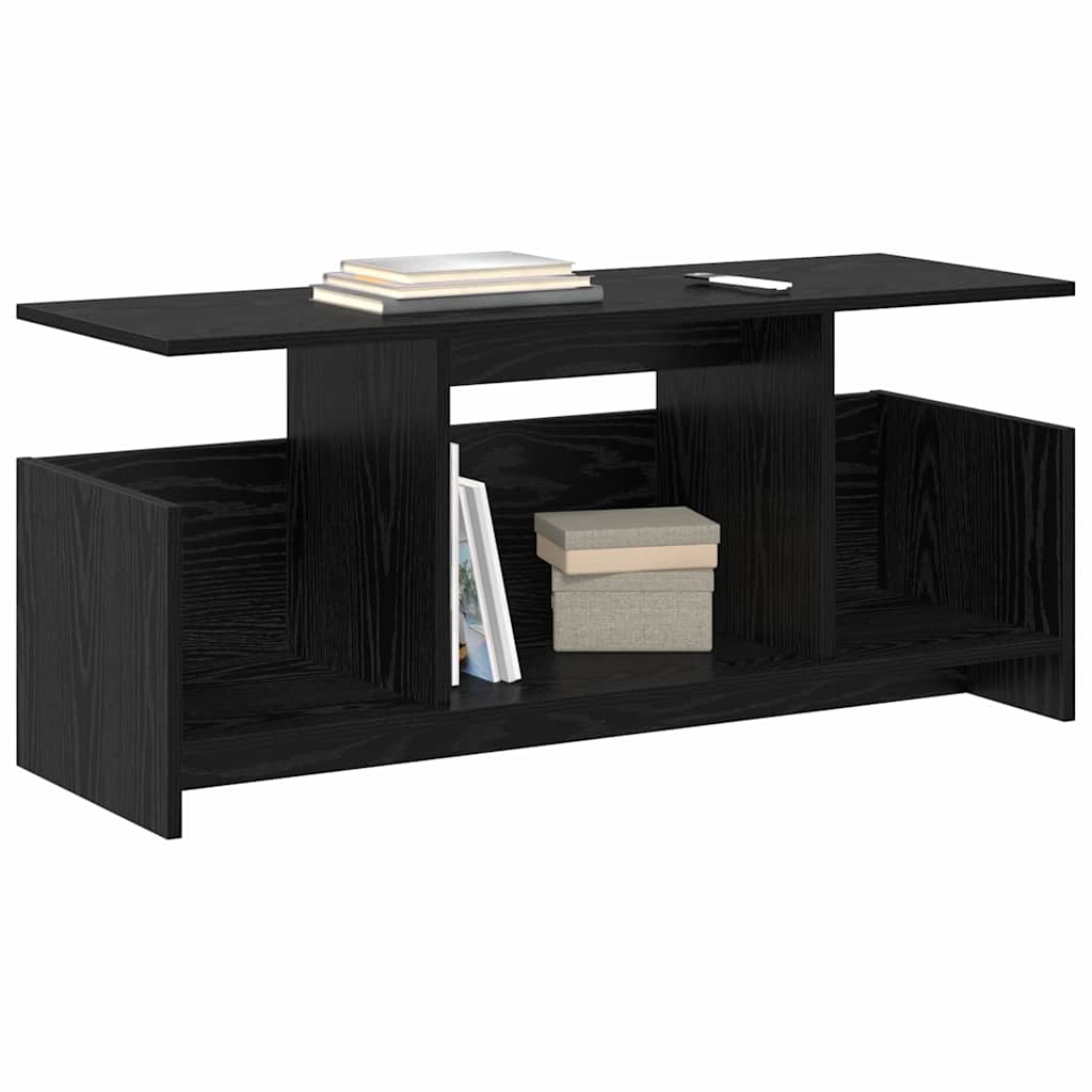 TV-standaard Zwart Eiken 102 x 35 x 45 cm Bewerkt hout is nu te koop bij PeponiXL, paradijselijk wonen!