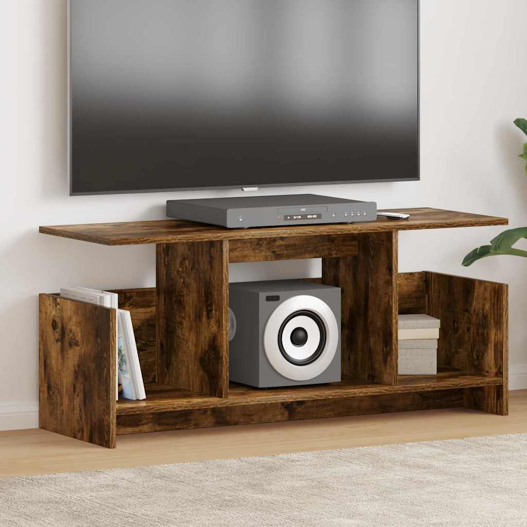 TV-standaard Gerookt eiken 102 x 35 x 45 cm Bewerkt hout is nu te koop bij PeponiXL, paradijselijk wonen!