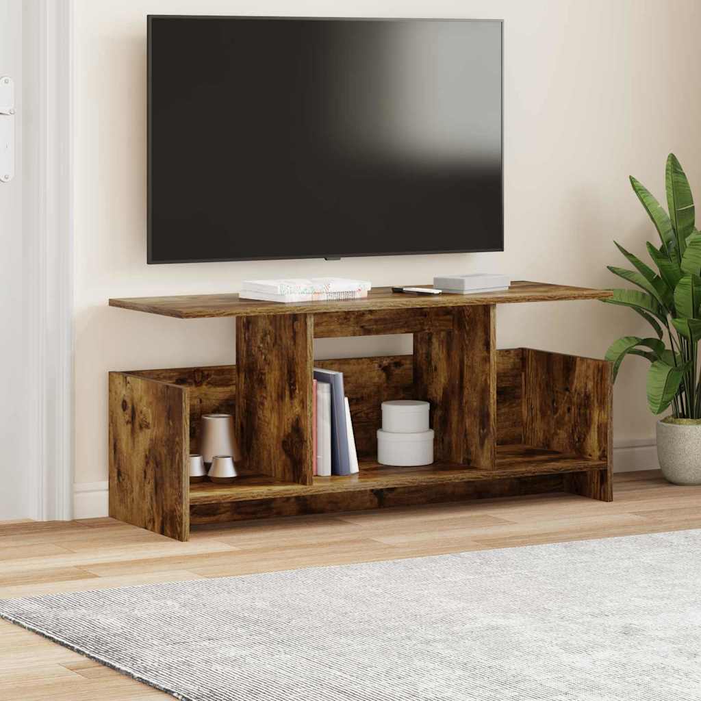 TV-standaard Gerookt eiken 102 x 35 x 45 cm Bewerkt hout is nu te koop bij PeponiXL, paradijselijk wonen!