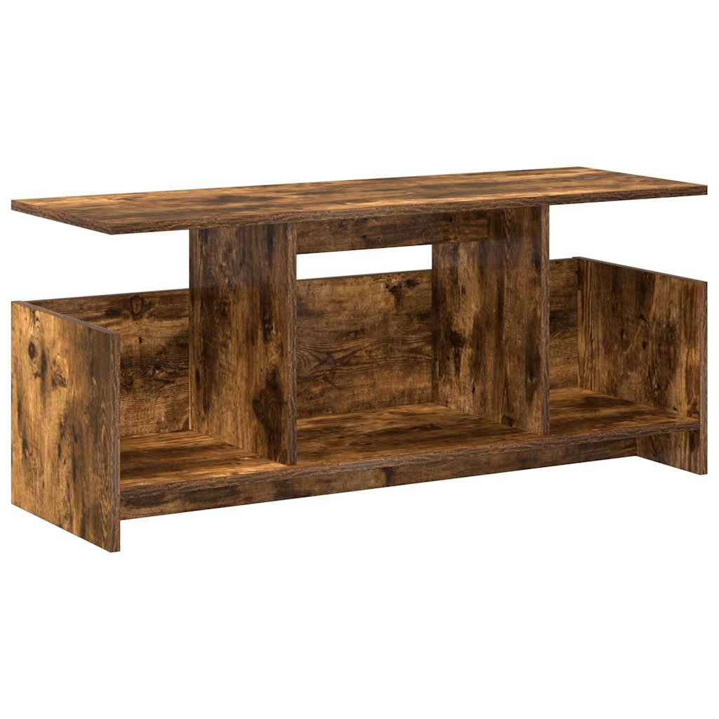 TV-standaard Gerookt eiken 102 x 35 x 45 cm Bewerkt hout is nu te koop bij PeponiXL, paradijselijk wonen!