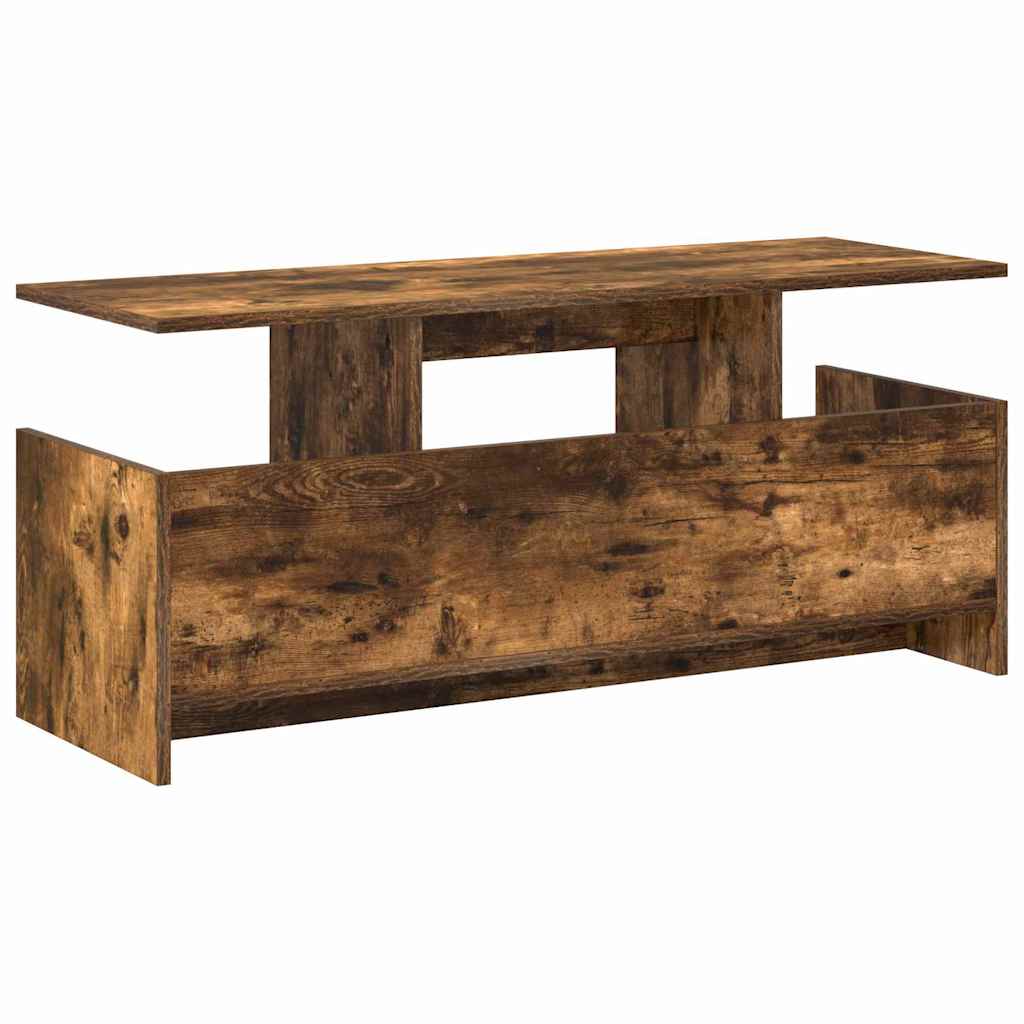 TV-standaard Gerookt eiken 102 x 35 x 45 cm Bewerkt hout is nu te koop bij PeponiXL, paradijselijk wonen!