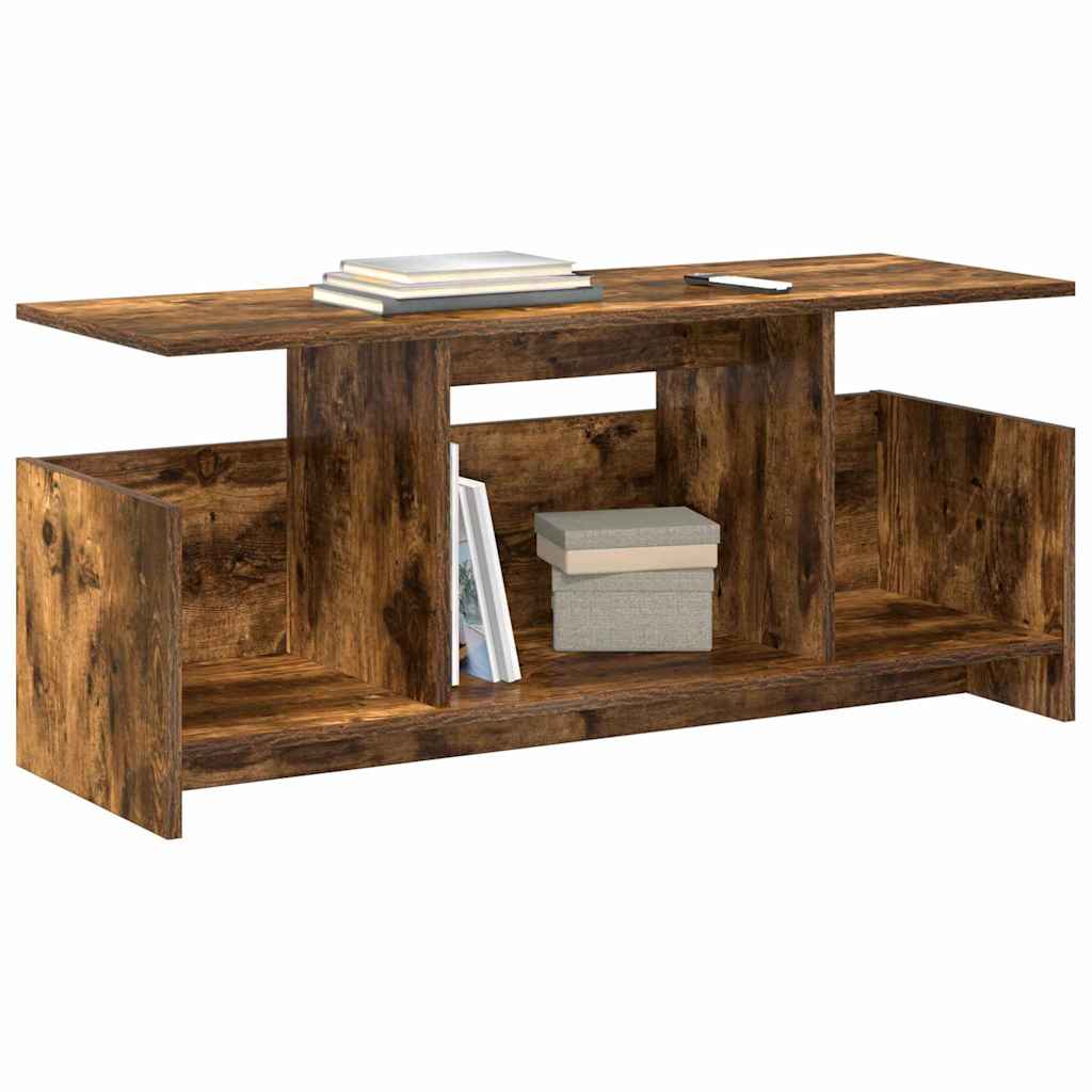 TV-standaard Gerookt eiken 102 x 35 x 45 cm Bewerkt hout is nu te koop bij PeponiXL, paradijselijk wonen!