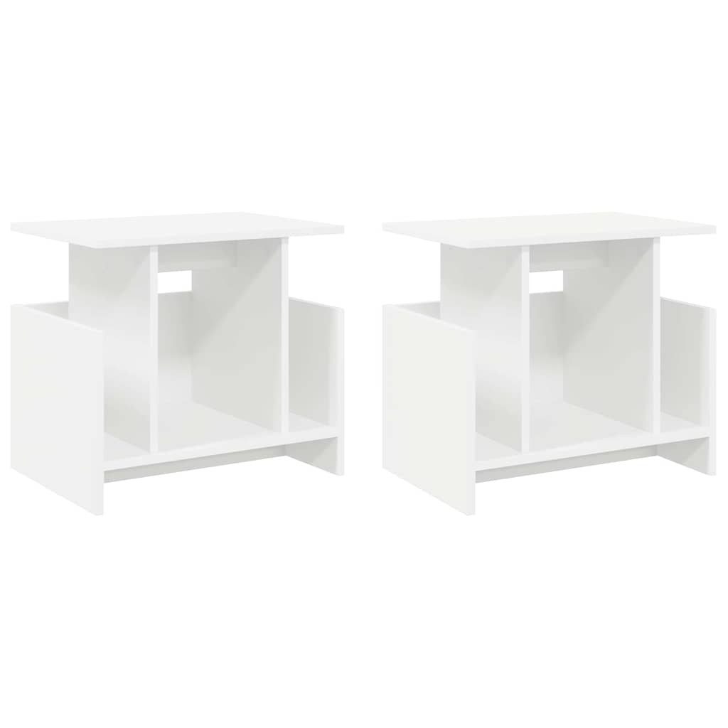 TV-standaard 2 pcs Wit 50 x 35 x 45 cm Bewerkt hout is nu te koop bij PeponiXL, paradijselijk wonen!